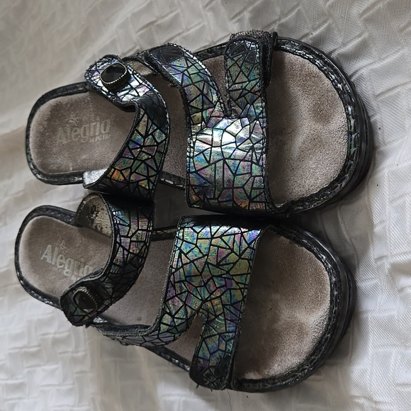 Alegria Women's Hologram Wedge Sandals Summer Shoes Size 38 - Picture 2 of 9